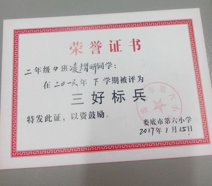 20170115荣誉证书、奖品